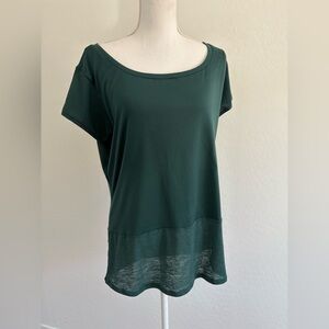 Gymshark Whitney Simmons Green Longline Mesh Tee Size Large Gym Workout